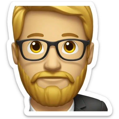 Businessman with a beard and glasses sticker