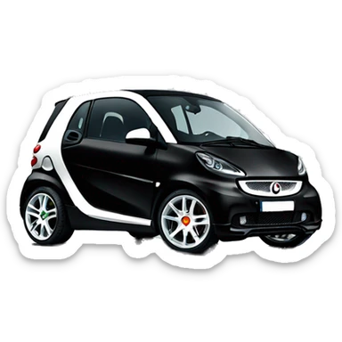 smart car 450 black, brabus sticker