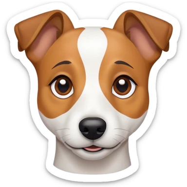 White jack Russel dog with brown ears  sticker