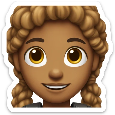 I want you to create the face of a gamer girl, happy face with brown skin. sticker