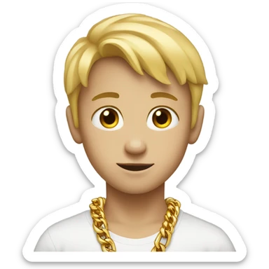 Blond boy with gold 11:11 chain sticker