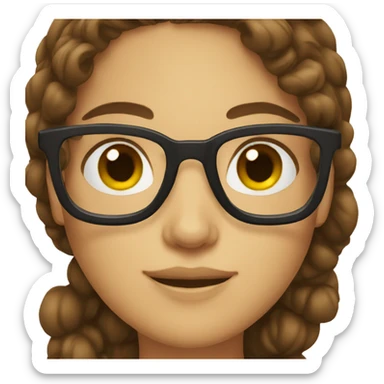 Female with glasses and brown hair sticker