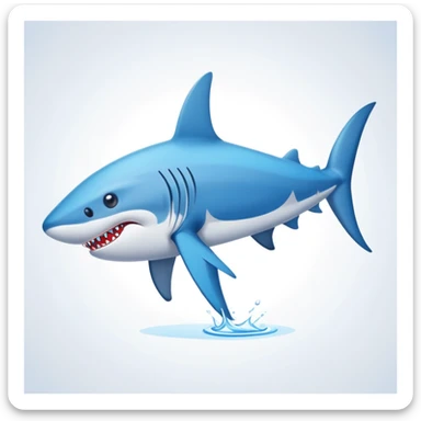 Un tiburón con piernas, teniendo puestas unos zapatos Nike azul sticker