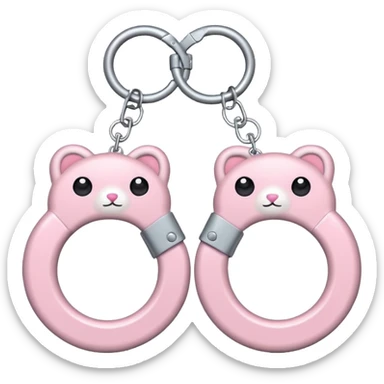Fluffy pastel pink handcuffs sticker
