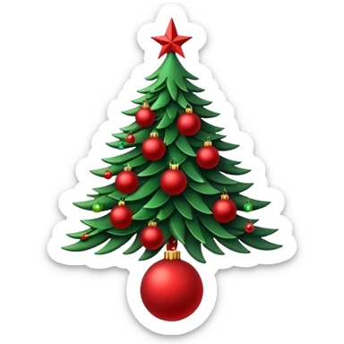 christmas tree with red balls sticker