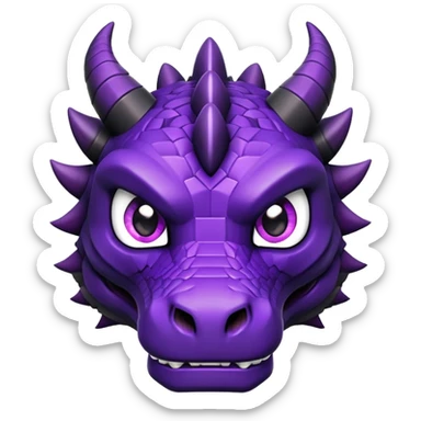 Minecraft black dragon head with purple eyes sticker