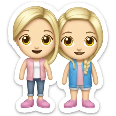 Two white girls wearing silly slippers ￼ sticker