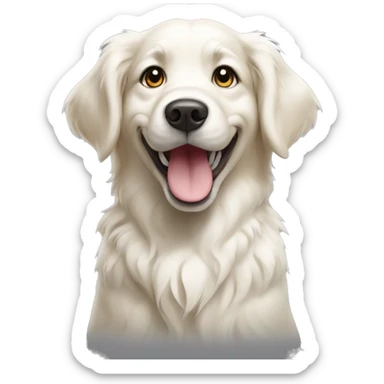 white golden retriever with paws up sticker