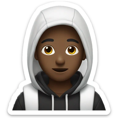 boy in black hoodie indoors with white cleanser on his face sticker