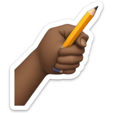 hand holding a big pencil in fist sticker