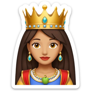Nefertari Vivi from One Piece, with crown, friendly, apple style emoji sticker