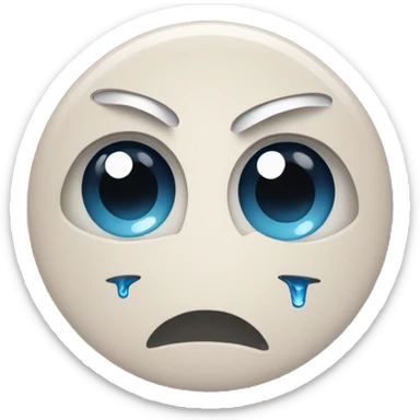 thread spool with sad eyes and tears sticker