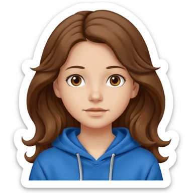 Long wavy hair girl wearing hoodie sticker