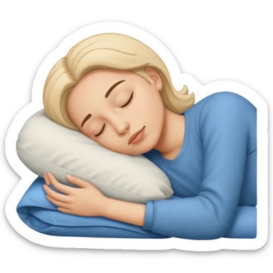 person sleeping on their side sticker
