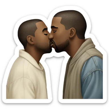 kanye west kissing kanye west sticker