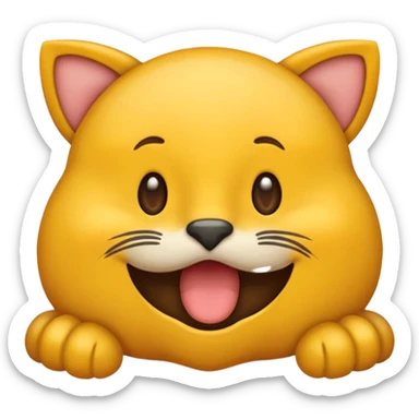Emoji Sigma con mewing,una mandíbula muy marcada y con una ceja levantada y la otra abajo sticker