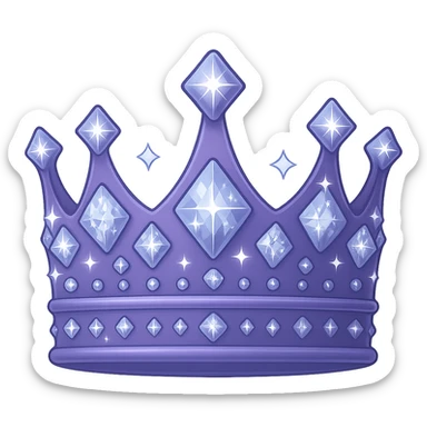 Create an even more beautiful and luxurious purple crown in apple emoji style with color #7986cb, featuring many sparkling diamonds, elegant details, and a majestic look, no background. sticker