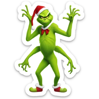 the grinch with human legs sticker