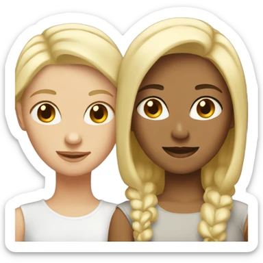 Blonde and brunette lesbian couple  sticker