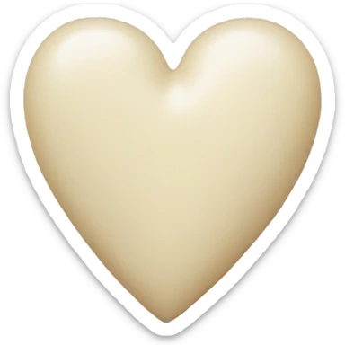 cream colored heart sticker