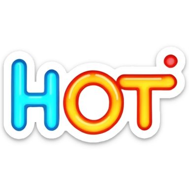  neon sign with the word hot sticker