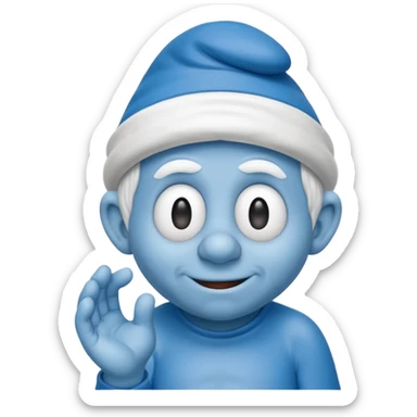 Smurf oude man sticker