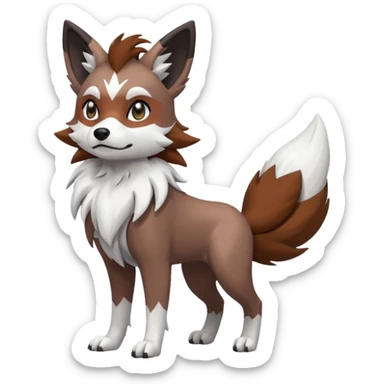 Purloin-Lycanroc-Rocruff-Fakémon-hybrid-creature (full body)  sticker