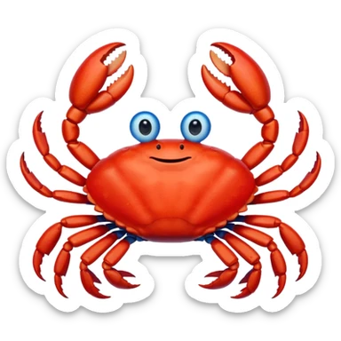 red crab and blue sprut are friends sticker
