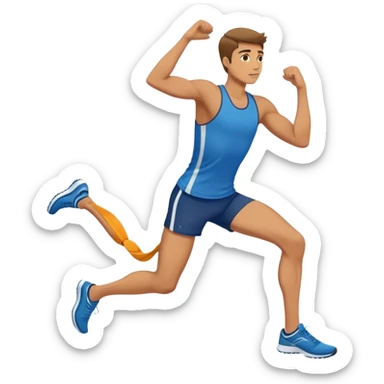 male runner stretching quadriceps sticker
