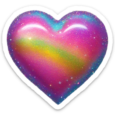 lisa frank glitter heart sticker