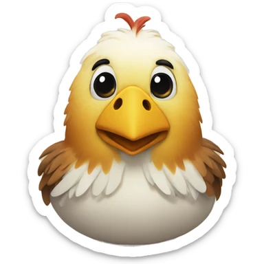 Pollito divertido cariñoso sticker