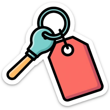 hotel room key with tag sticker