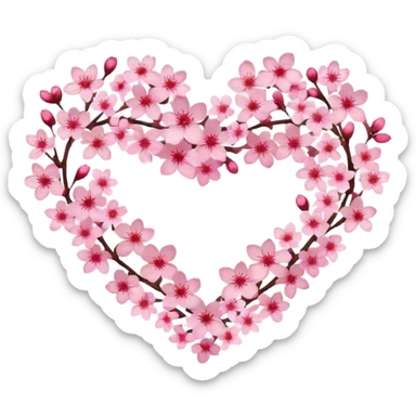 Cherry Blossom Heart sticker