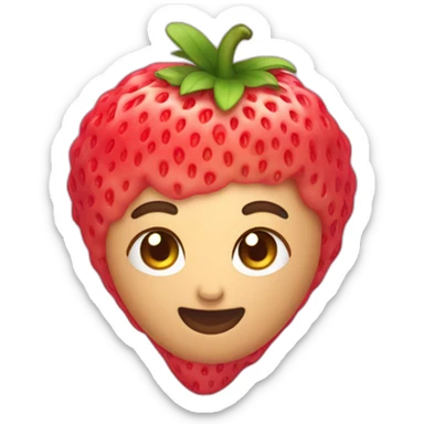 Fresa con un lazo puesto  sticker