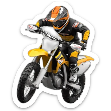 Moto cross qui fait une roue sticker