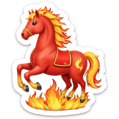 fire horse emoji to push notification . more fire on the horse look like red fire horse sticker