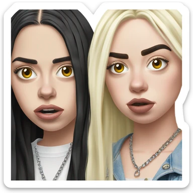 Billie Eilish and Charli XCX sticker