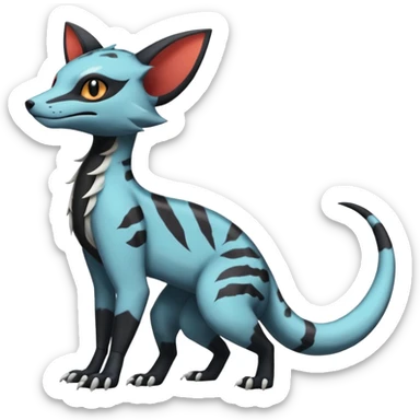 White Salandit-Umbreon-Genet-Noivern-Civet-Hybrid (Full body) sticker