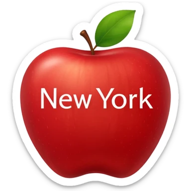 Manzana con el nombre de New York dentro sticker