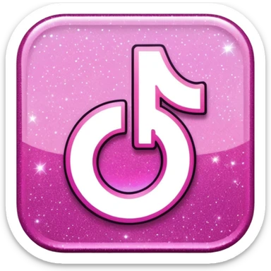 glitter pink logo TikTok sticker
