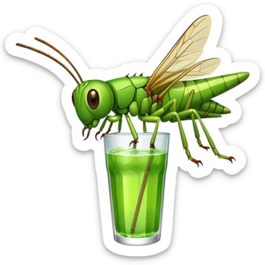 grasshopper drinkig soda sticker