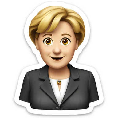 Angela Merkel waving sticker
