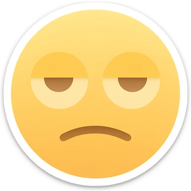 Add color to the sarcastic emoji with rolled eyes, keeping the icon style with a transparent background. The emoji should have a sarcastic expression with rolled eyes and colored details consistent with icon style. sticker