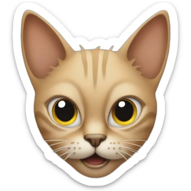 Crazy cat’s wide, expressive eyes Mohawk  sticker