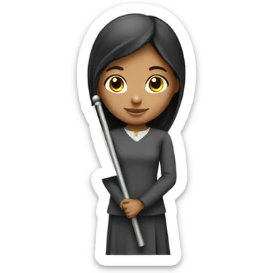 girl holding qatar flag clear sticker