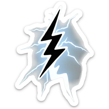 An emoji of a lightning whose frame is white and inside is hollow sticker