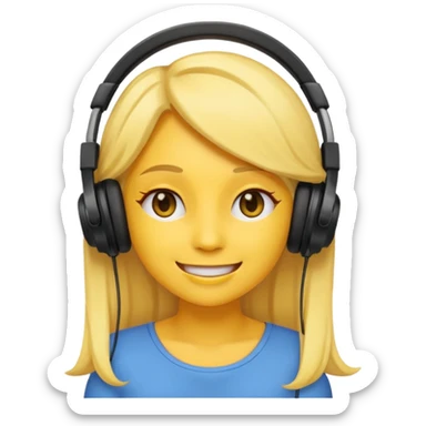 Emoji girl listen song sticker