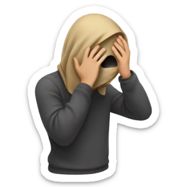 Shy person covering their face sticker