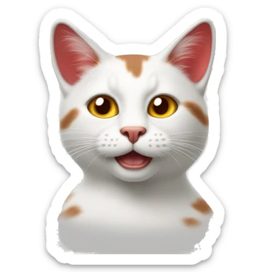 gatto bianco e rosso sticker