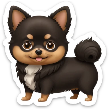 black pomeranian with a brown chihuahua sticker